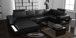 Ъглов диван с лежанка в черно 618