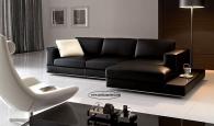 Ъглов диван с естествена кожа 110