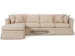 Ъглов диван с лежанка в бежово по поръчка № 431