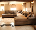 Голям Пе-образен диван с гъши пух 601